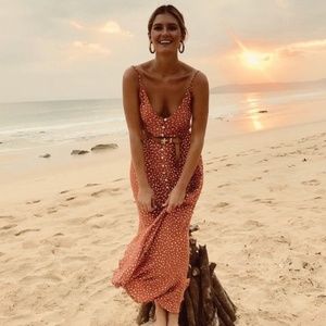 Kivari Jamala Maxi Dress Size S Rust